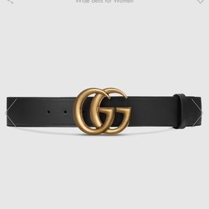 Black Gucci Wide Belt
